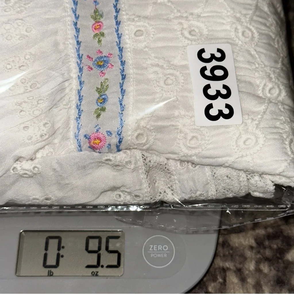 LoveShackFancy Women’s Size 4 White Jullian Eyelet Long Sleeve Mini Dress - Image 13