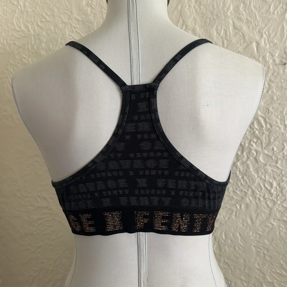 Savage x Fenty Rhianna Forever Savage Unlined Bralette Logo Pattern Large Black - Image 7