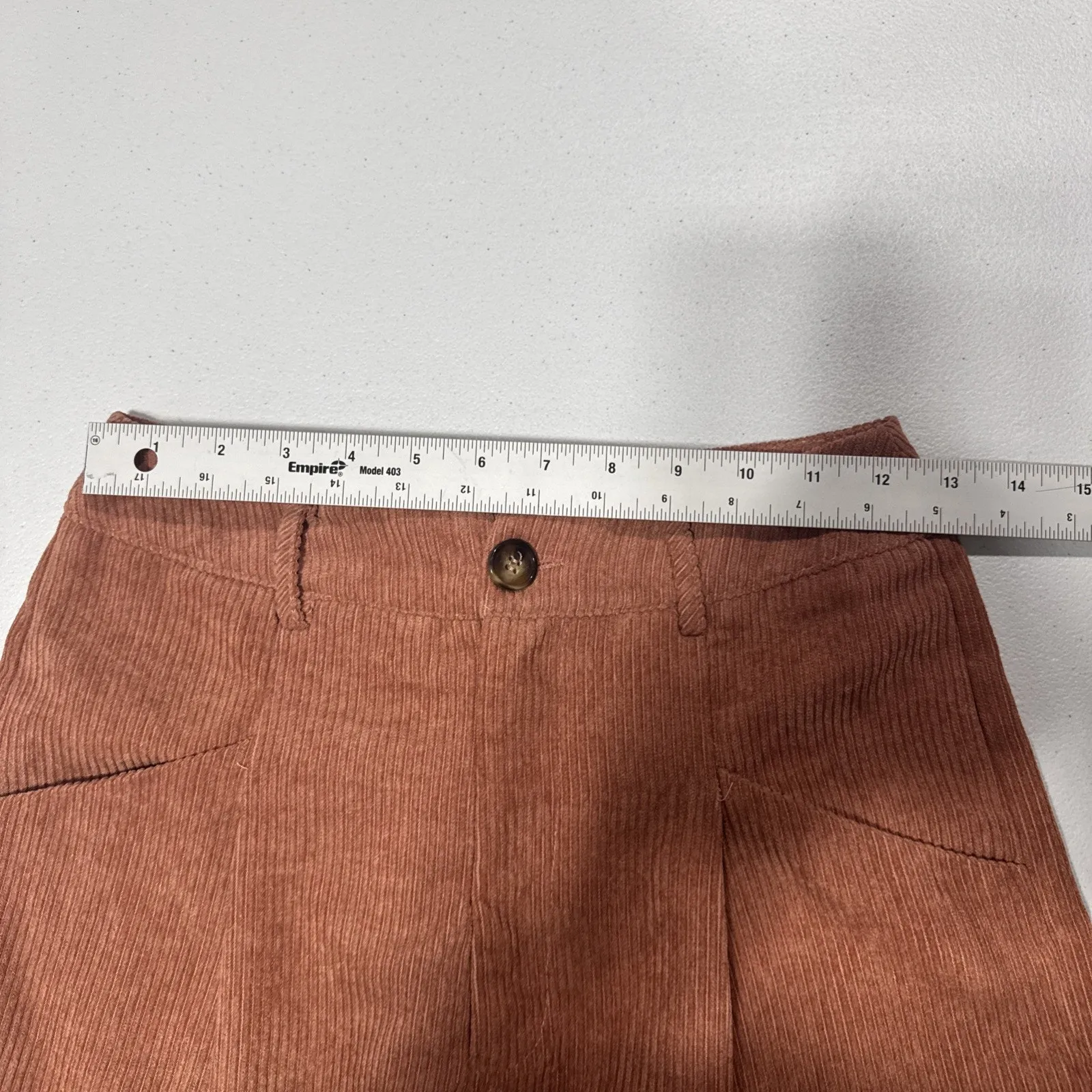 Shein High Rise Corduroy Pants Womens Size 2 Pink Orange Casual Trouser Fall - Image 4