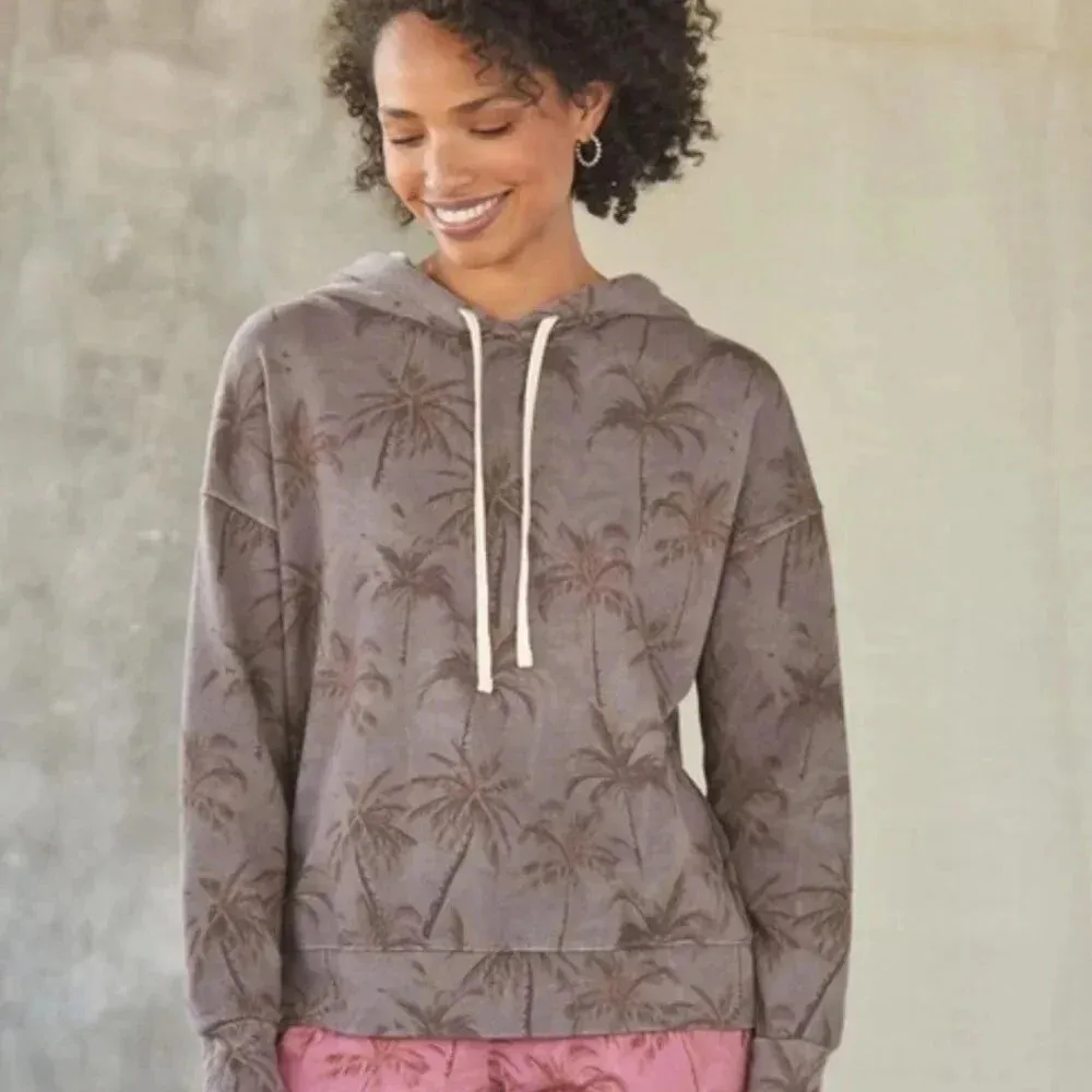 SUNDRY Anthropologie Palm Isle Hoodie Sweatshirt Size Large L  Tropical NWT - Image 2