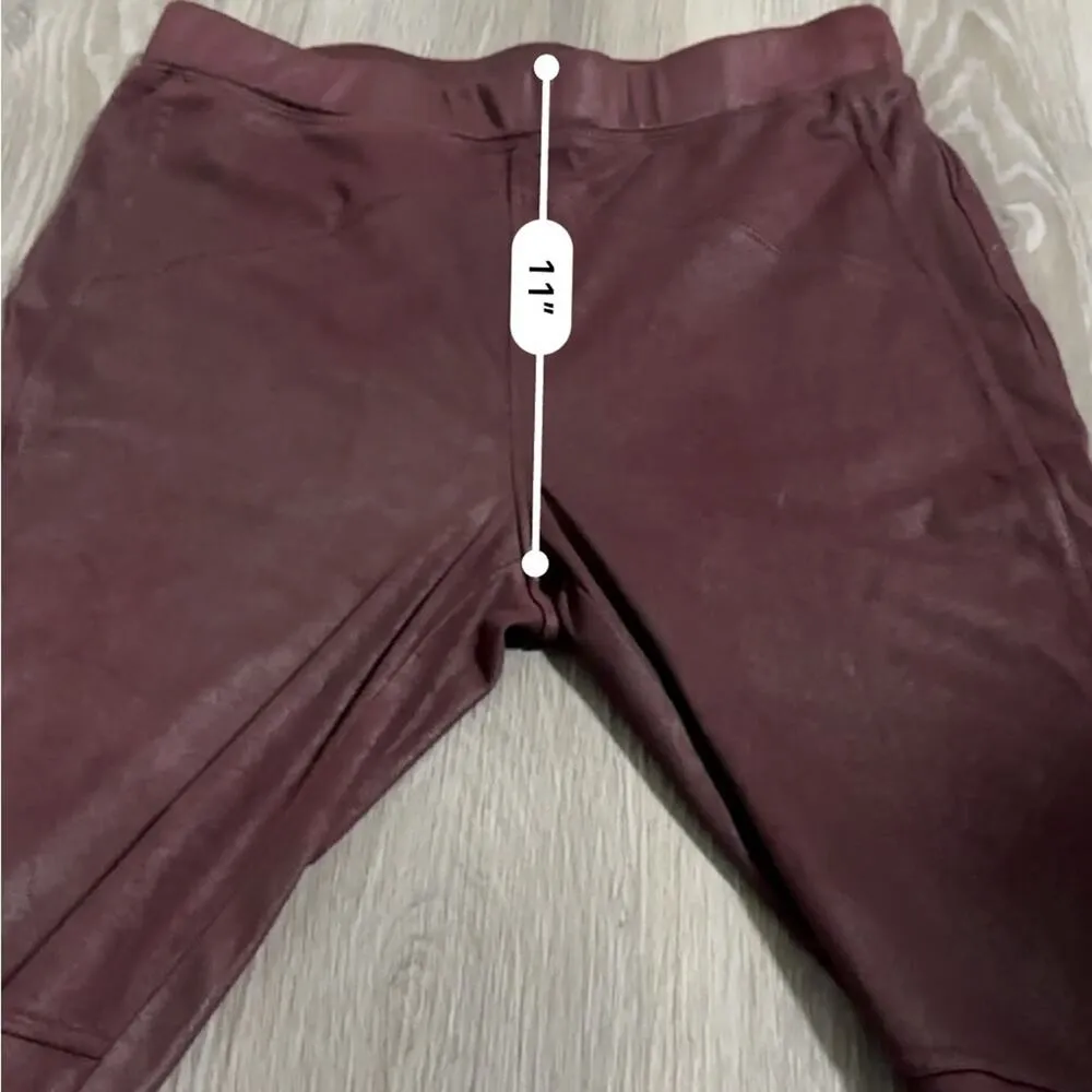 Free People Midnight Burgundy Faux Suede High Rise Ankle Leggings Size‎ S - Image 12