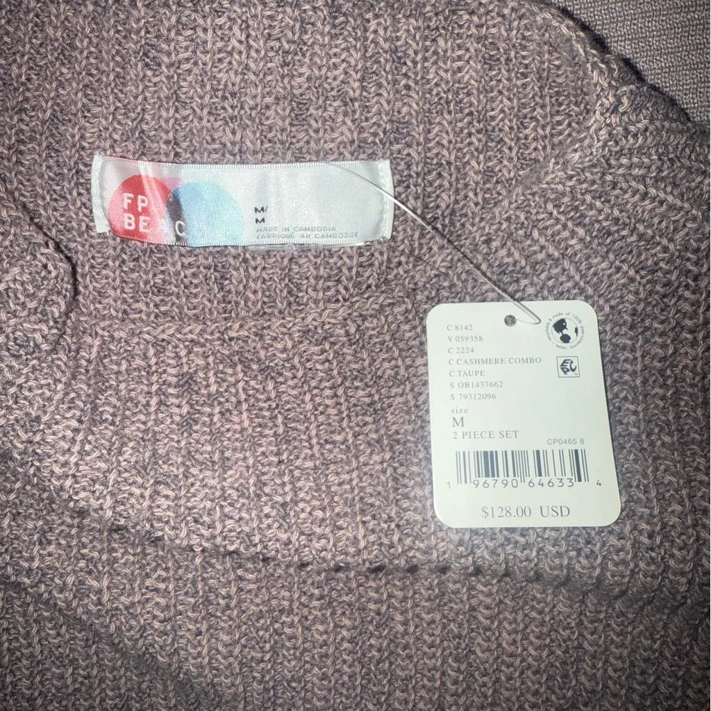 Free People Matching Cashmere Taupe Combo Set - Image 14