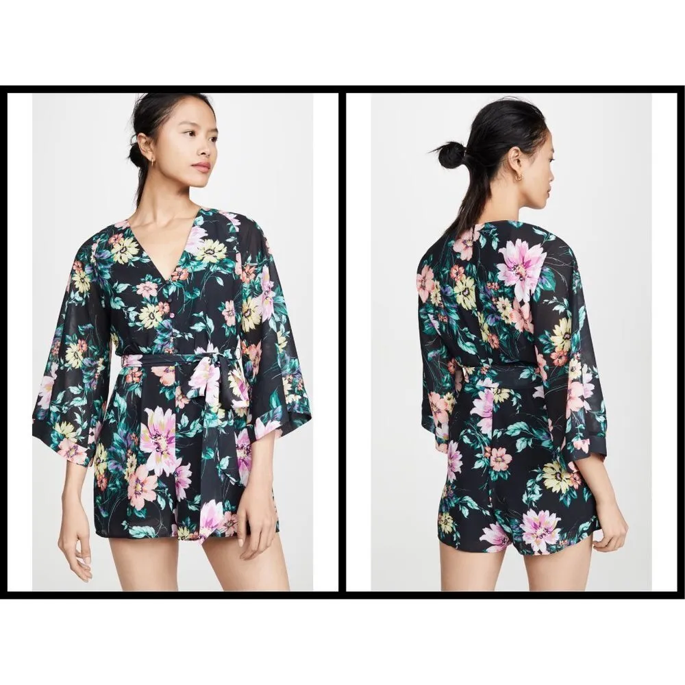 💕YUMI KIM💕 Lotus Floral Romper ~ Wild Rose Black - Image 4