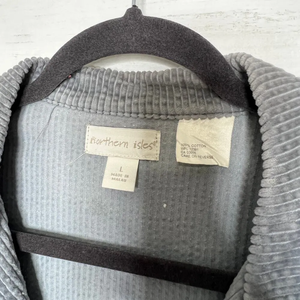 Northern Isles Grey Corduroy Blazer Jacket Shacket Large Gray - Image 3