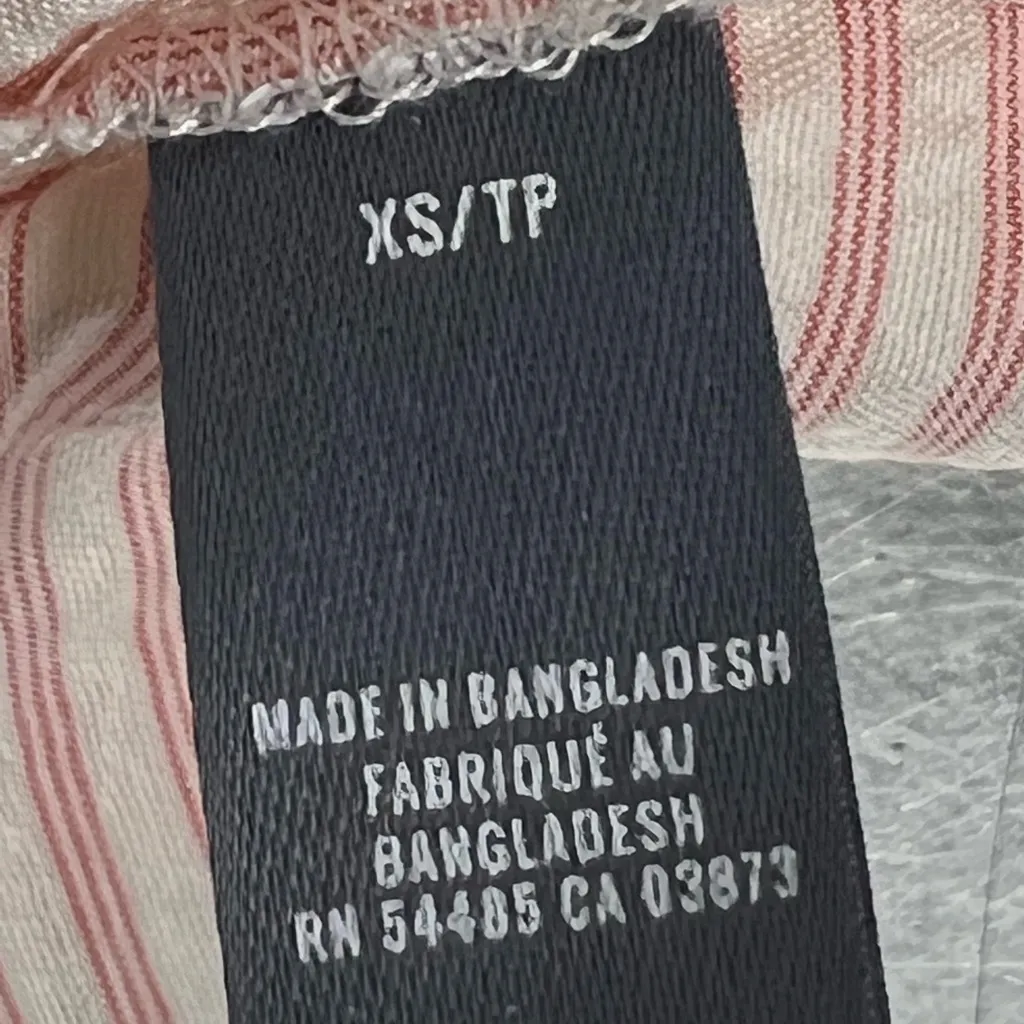 Aerie Womens Ivory & Pink Striped Long Sleeve Button Down Shirt - Size XS - NWT - Image 6