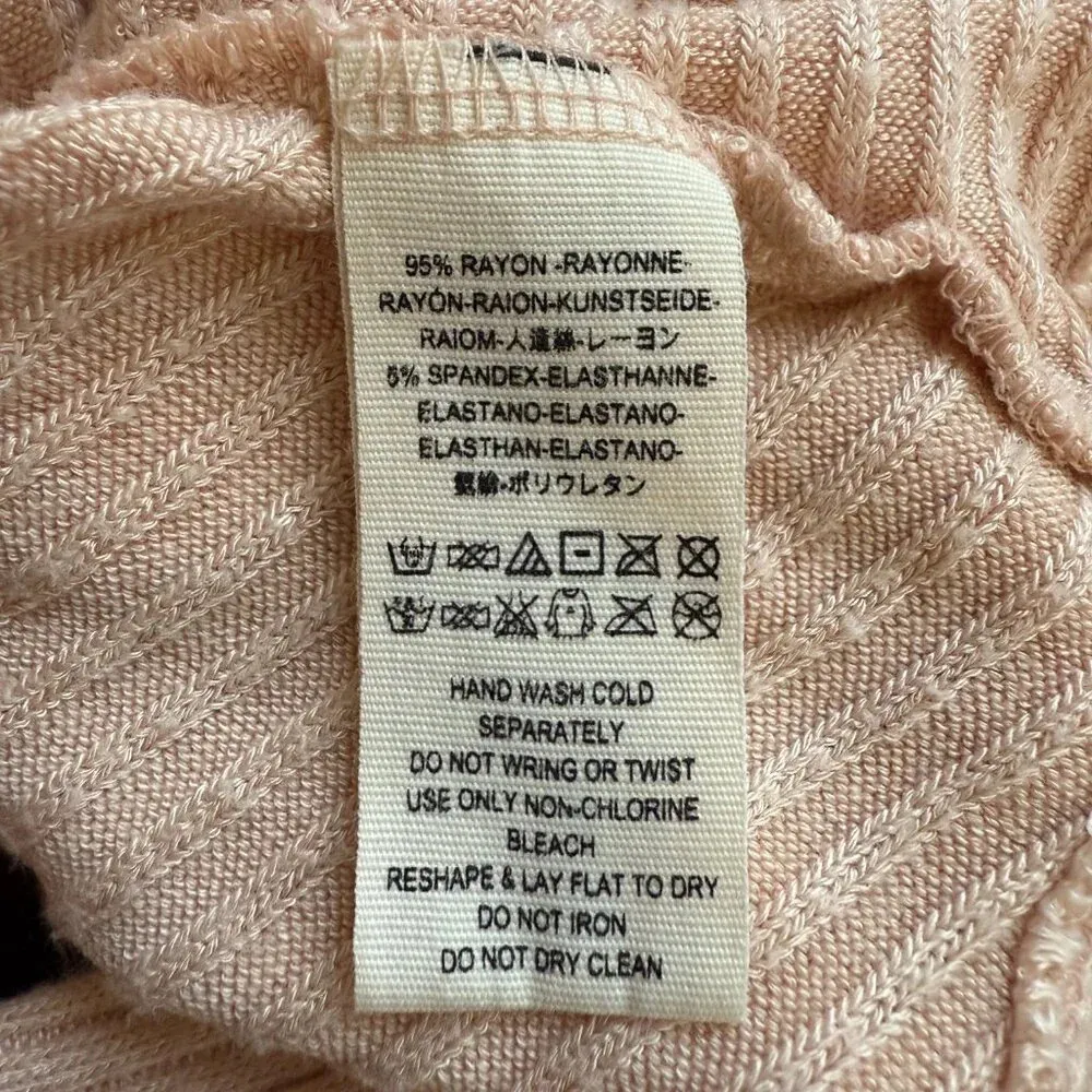 Free People We the Free Lover Rib Thermal Top Women's Small Pink Sweater Coastal - Image 13