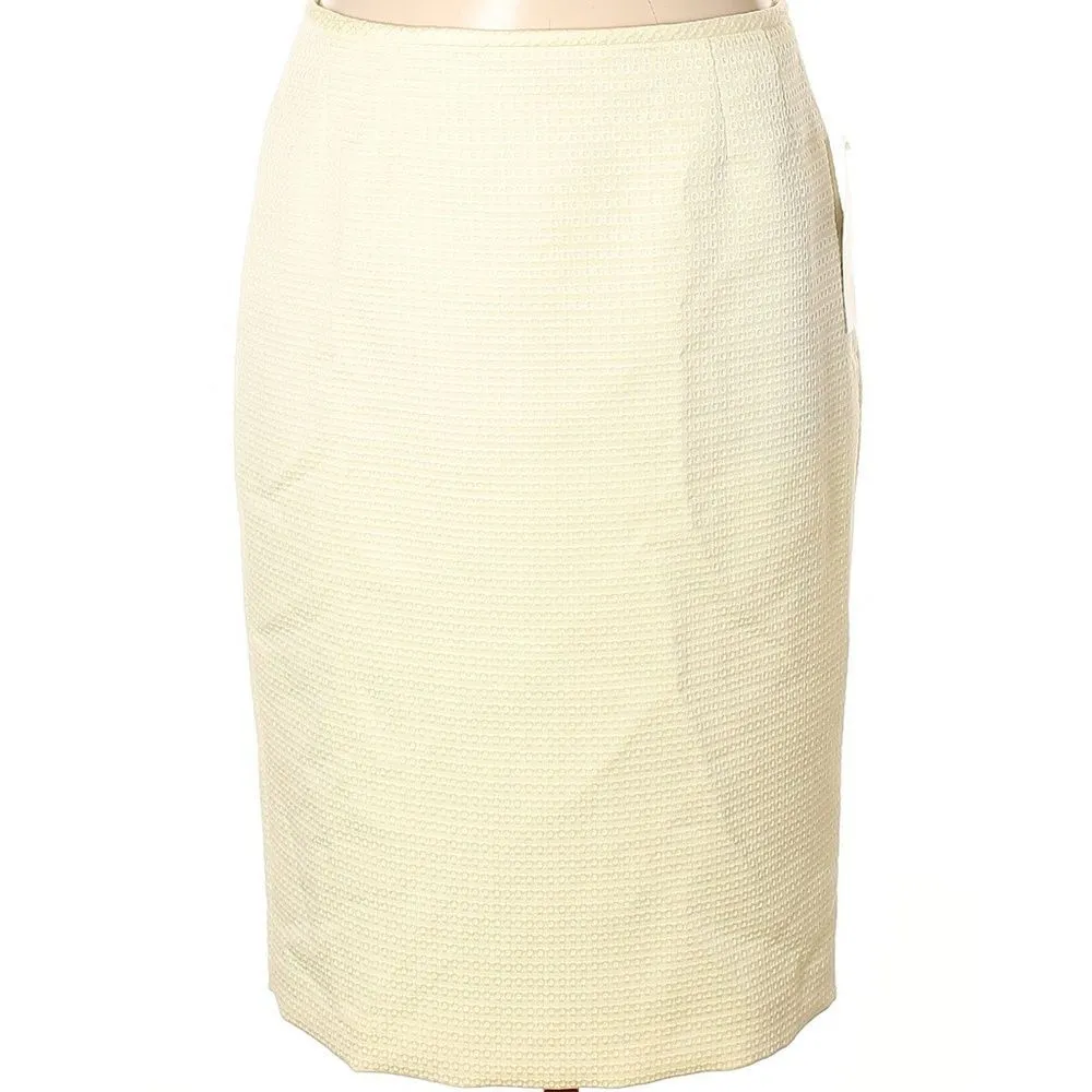 Le Suit Pale Yellow City Blooms Jacquard Skirt-NWT - Image 3