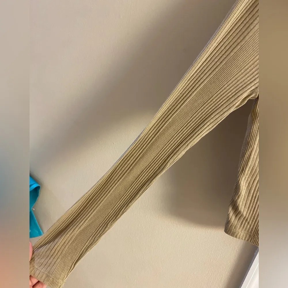 Madewell Polo Shirt Drill Variegated Khaki Button Up Large - Image 5