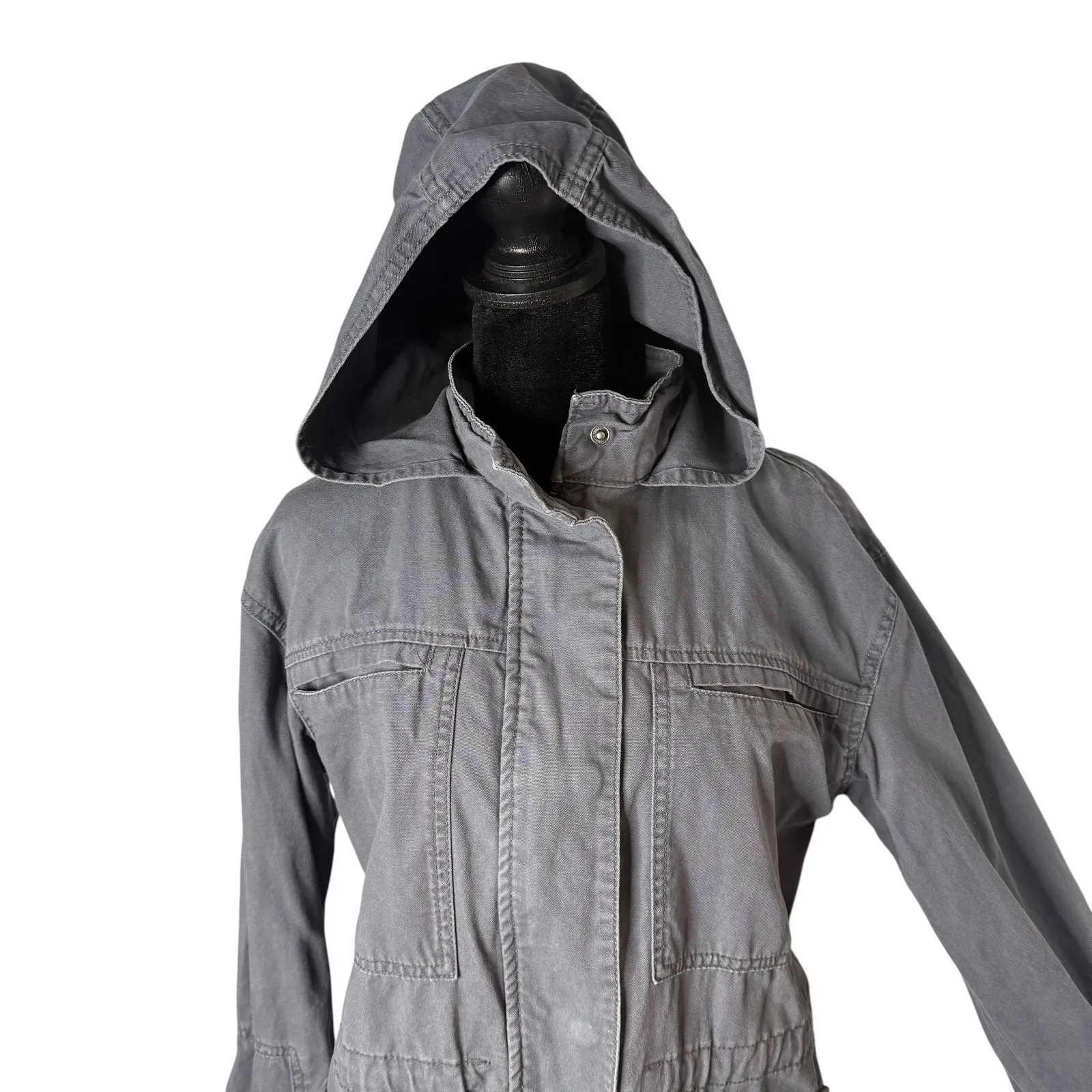 Universal Thread Utility‎ Field Hooded Jacket Women Size S Gray Distressed Gorp - Image 2