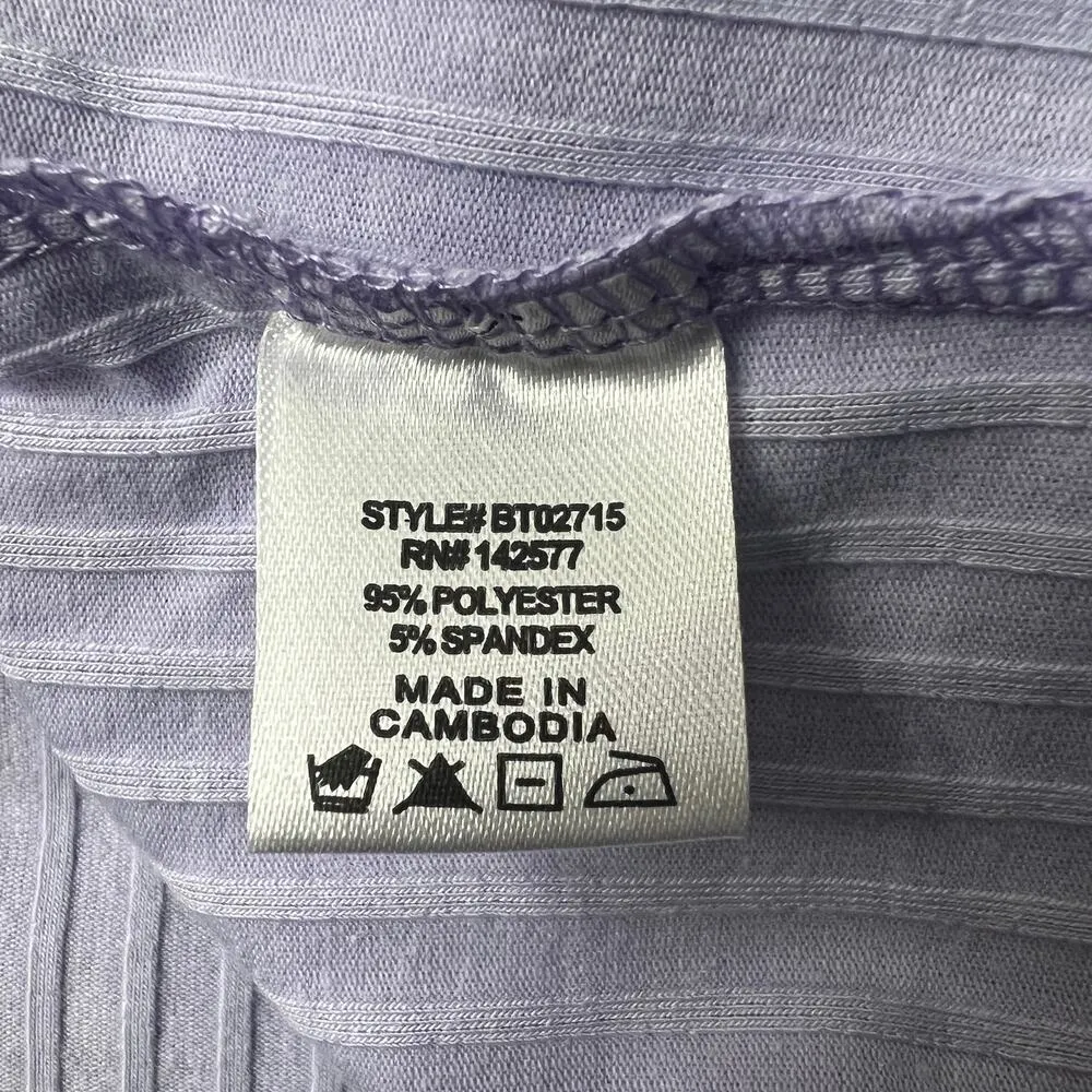 Blashe Womens Top Large Cropped Twist Front Puff Sleeves Coquette Romantic Boho Purple - Image 4