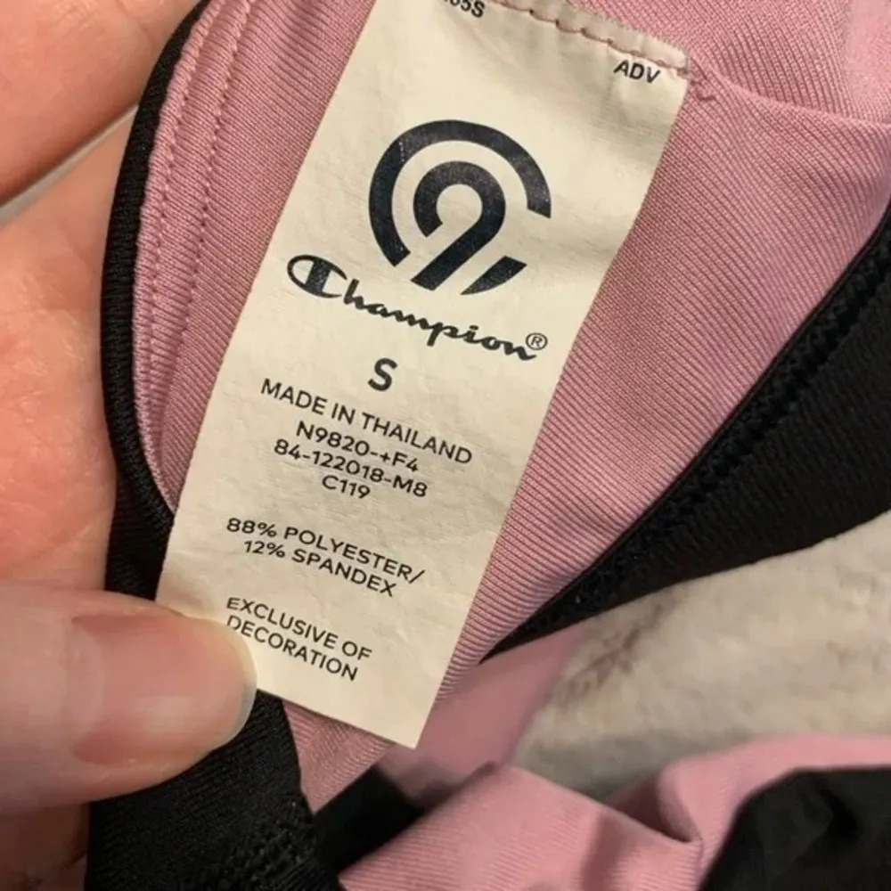 Champion Sports Bra womens Small Black Cross Back Racerback Athletic Top Keyhole - Image 3