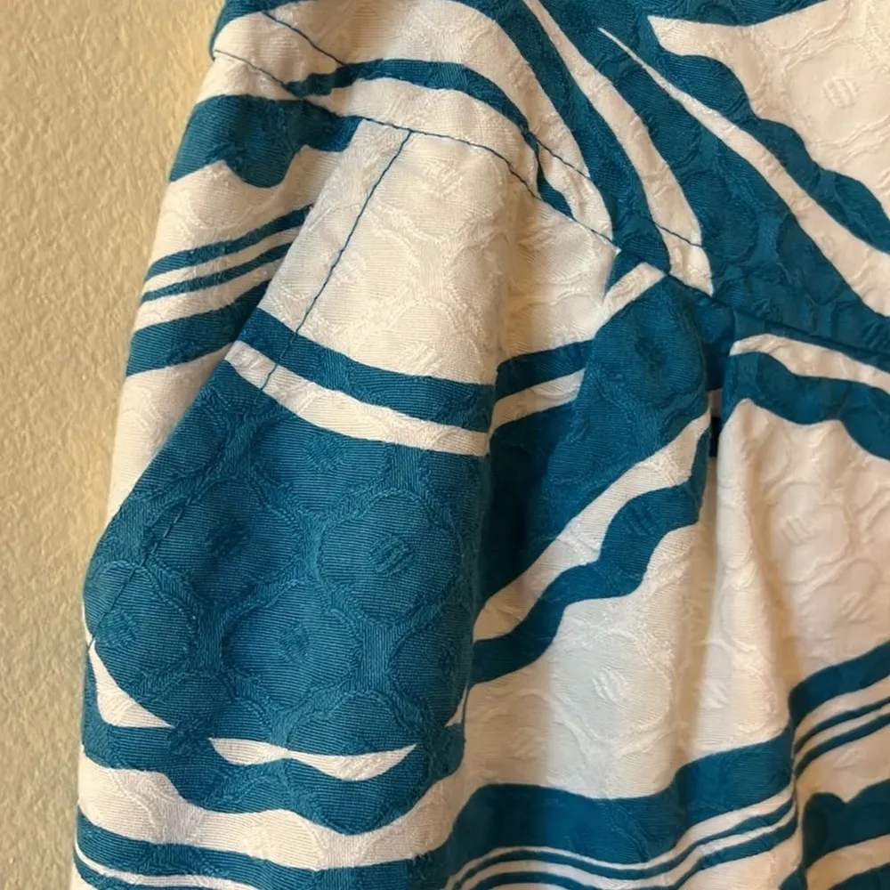 Trina Turk Blue Swirl Print A-Line Skirt Size 12 - Image 5