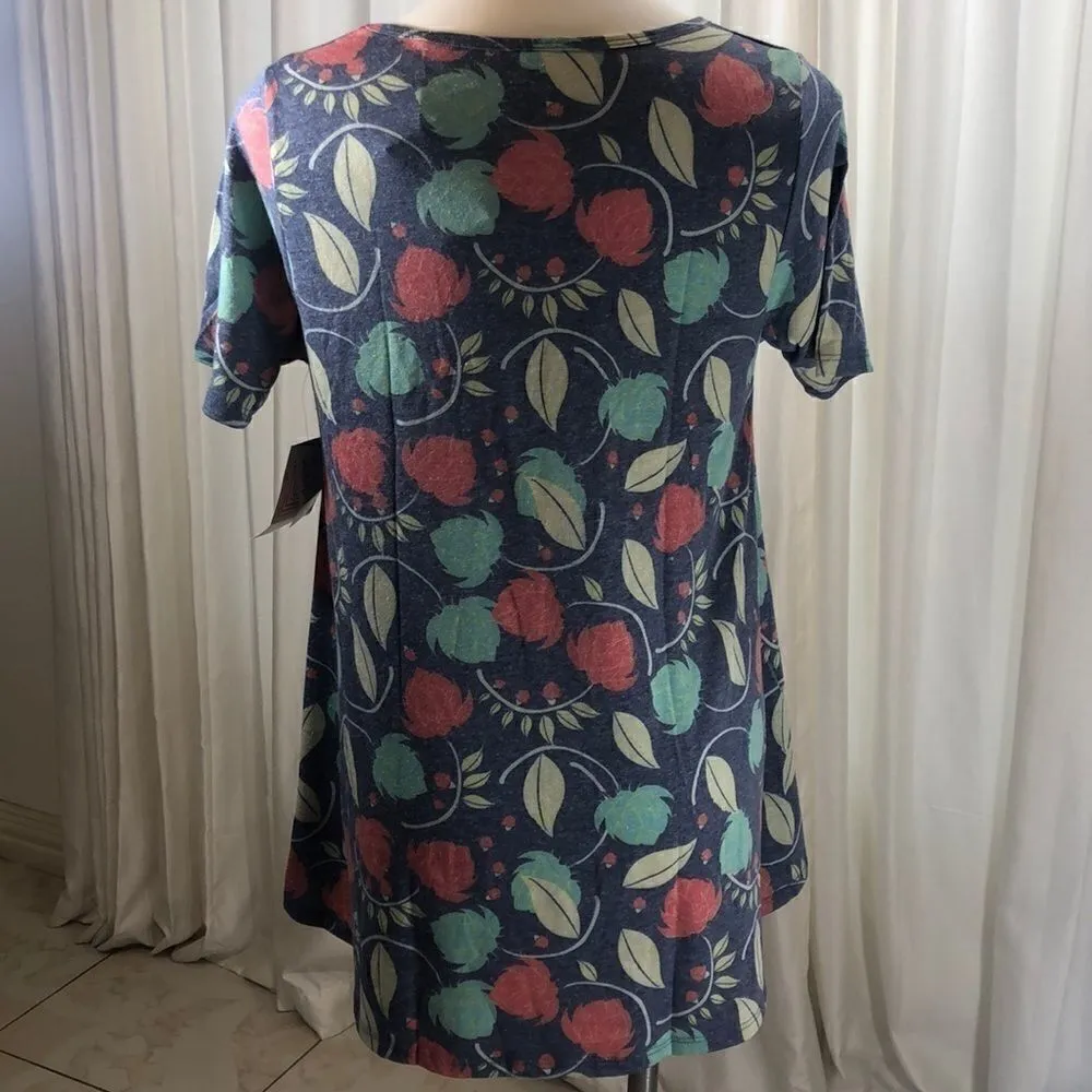 Lularoe blue green leaf print short sleeve top - Image 4