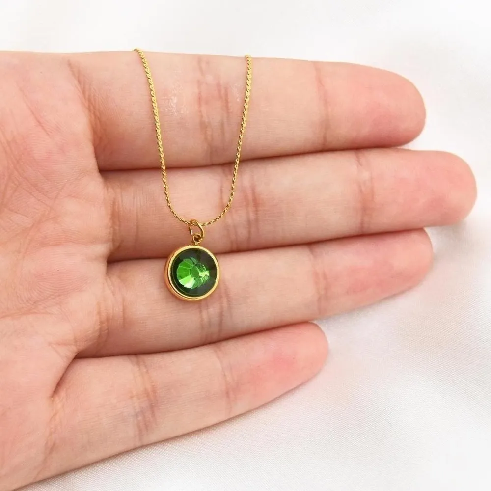 Emerald Gem Necklace Green - Image 5