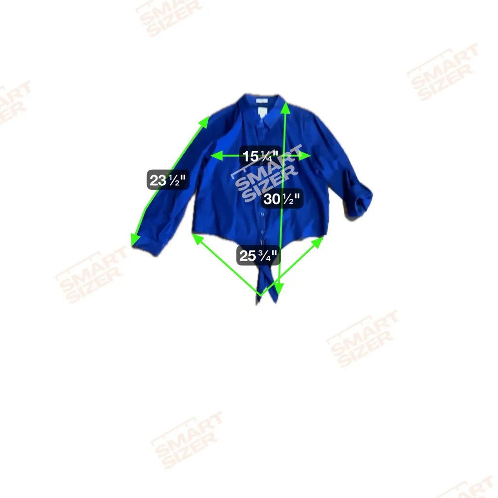 Chico’s No-Iron Royal Blue Button Front Shirt Women’s Size 1 (M) Long Sleeve - Image 2