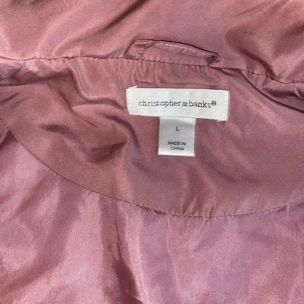 Christopher & Banks Light Pink Quilted Vest - Image 3