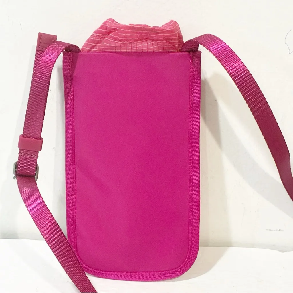 Lululemon Drawcord Top-Cinch Crossbody Small Phone Purse Pink Nylon Bag - Image 4