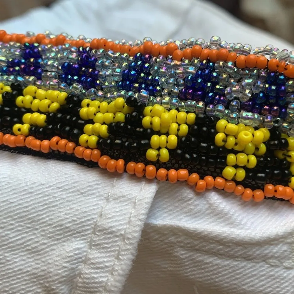 Women's White Distressed Embellished Beaded Skinny Jeans by Guess Size 24 - Image 10