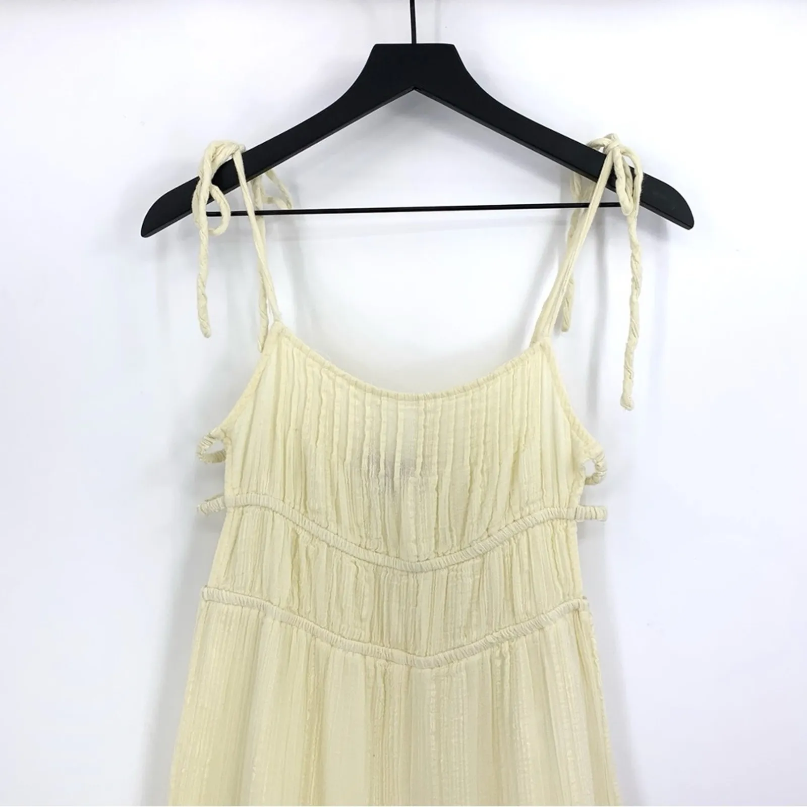 URBAN OUTFITTERS Courtney Gauze Jumpsuit Light Yellow (S) / M - Image 2