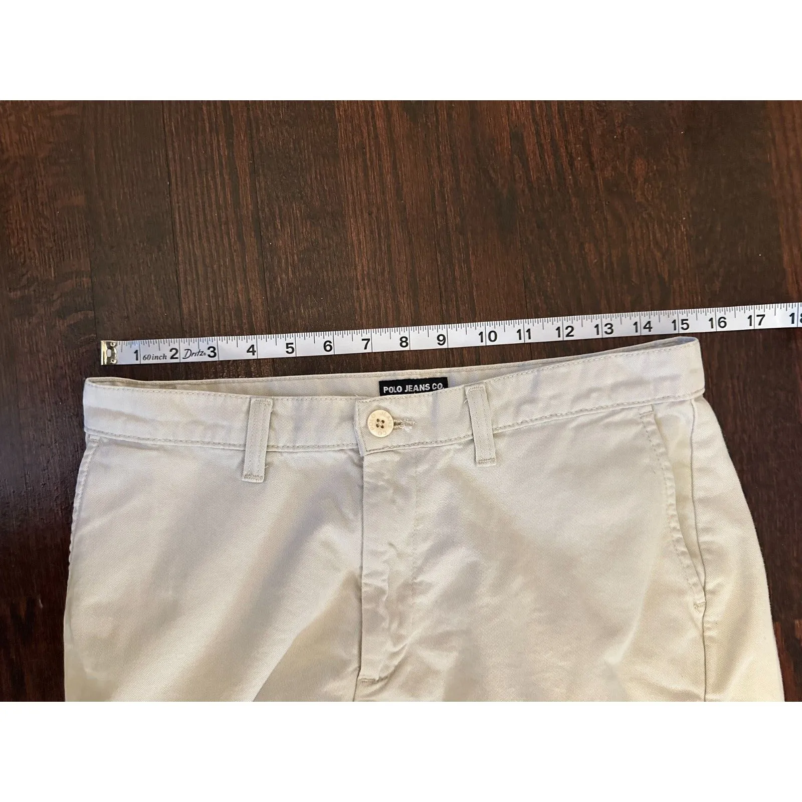 Vintage POLO Jeans Co Ralph Lauren Beige Shorts Size 8 - Image 7