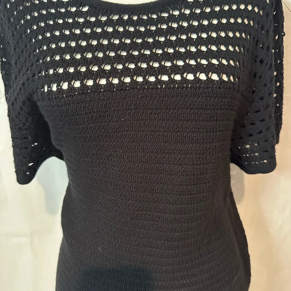 Nine West Black Crochet Knit Blouse - Image 4