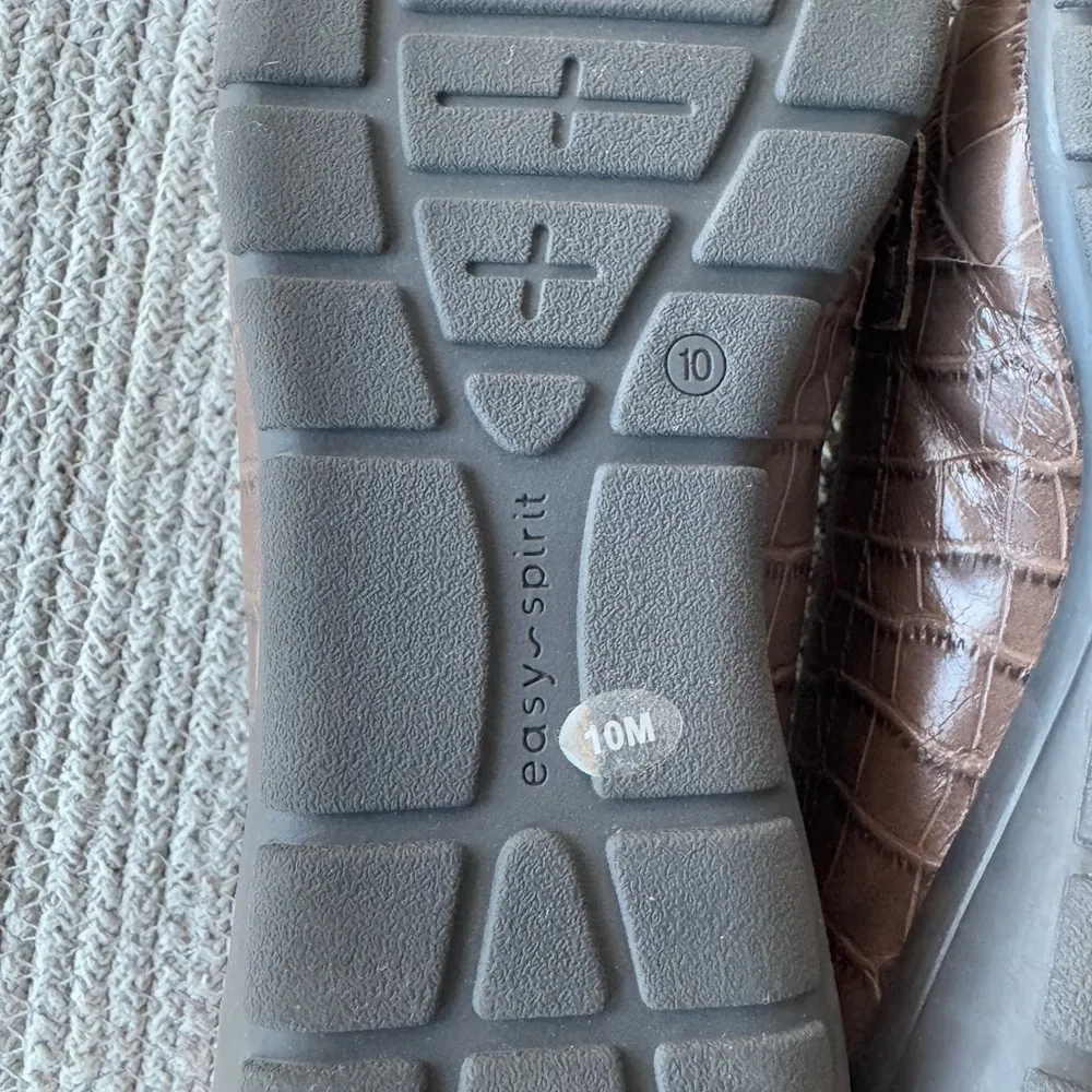 Easy Spirit Avienta Brown Croc Leather Brass Horsebit Loafers Shoes Size 10M - Image 7