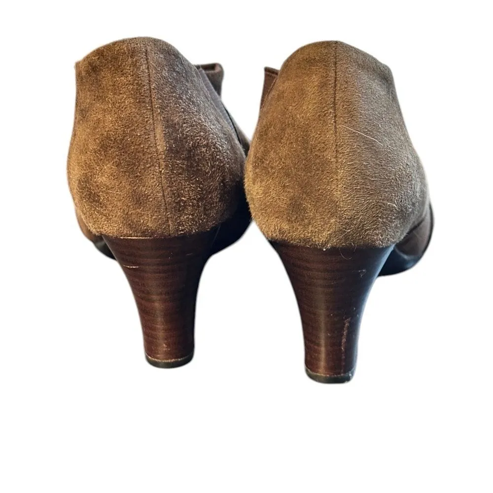 ABEO Brown Suede Leather Slouchy Scrunch Heel Booties Size 8n - Image 6