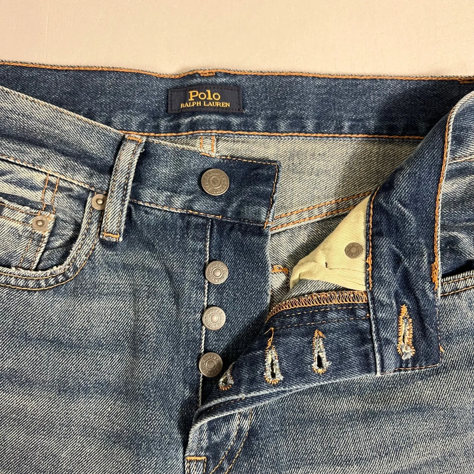 Polo Ralph Lauren Womens Denim Jeans‎ Split Hem Beaded Boho Detail Size 25R - Image 6