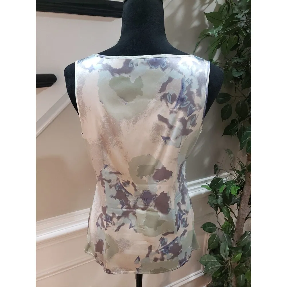 Ann Taylor Women's Multicolor Silk Round Neck Sleeveless Casual Top Blouse SP - Image 5