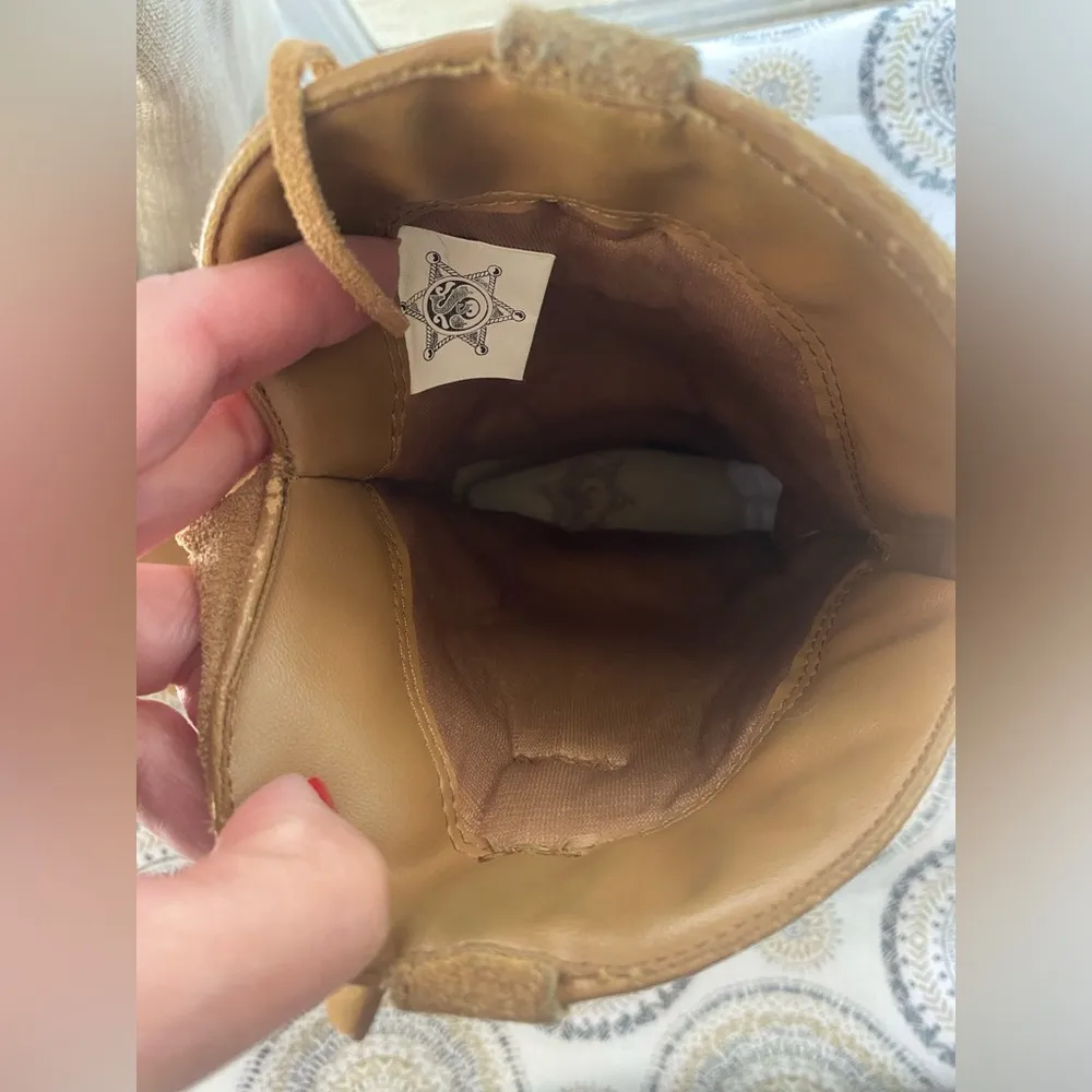 Silver Star Boots Brown Western Cowgirl Fringed Houston Suede Boots Size 8 - Image 11