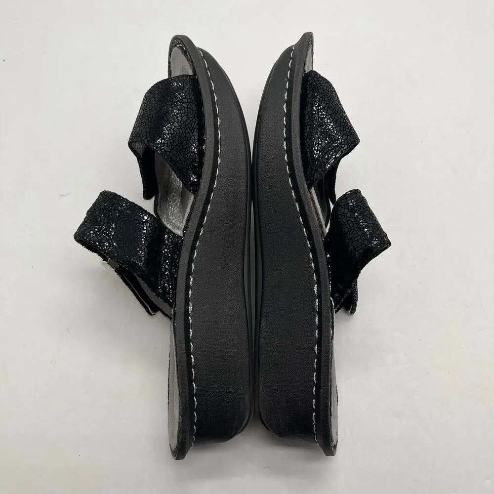 Alegria Women's Karmen Black Metallica Fun Wedge Sandal Size 37 - Image 2