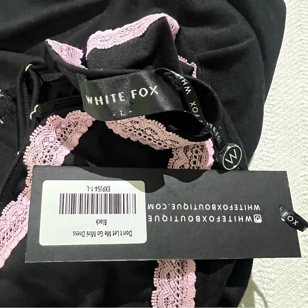 White Fox Womens Lace Trim Babydoll Fairy Coquette Whimsigoth Dress Size L - Image 4