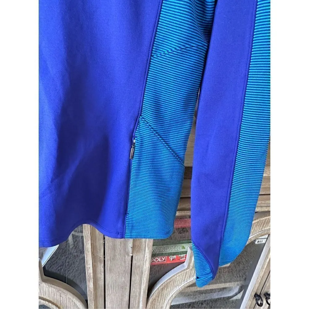 C02 Athleta Spotlight Womens Athletic Top Size Small Blue Stripe Stretch - Image 5