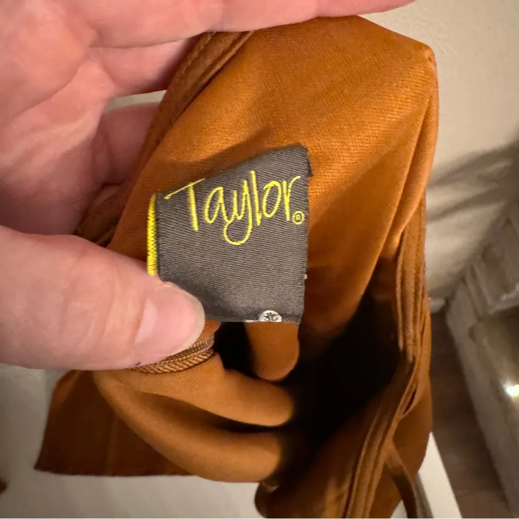 TAYLOR Satin Midi‎ Slip Dress Brown Size undefined - Image 6