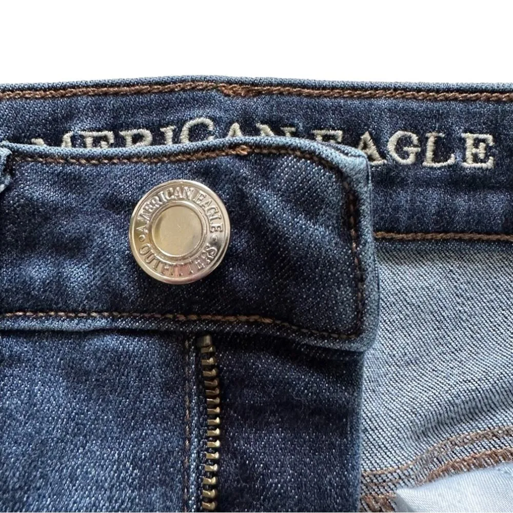 American Eagle Jean Next Level Stretch Hi Rise Shortie Shorts Distressed Size 0 - Image 11