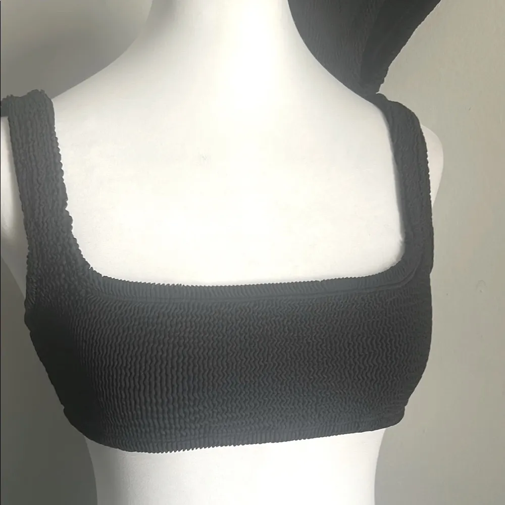 Kut Swim Stretchy Chic Crinkle Stretch Black Square Neck Bikini Set Size undefined - Image 8