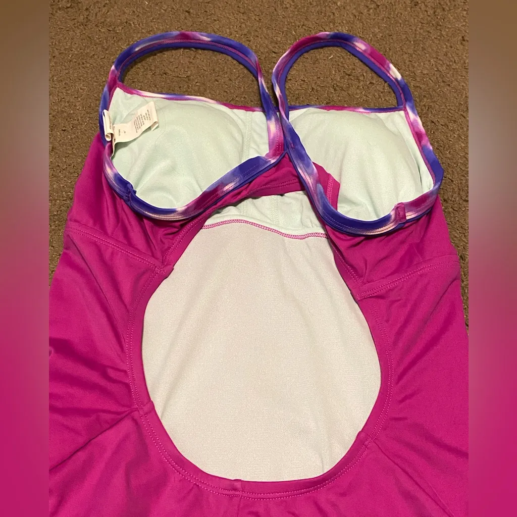 Womens Nike Pink Purple Essentials One-Piece Swimsuit NESS510-675 Size 14‎ - Image 2