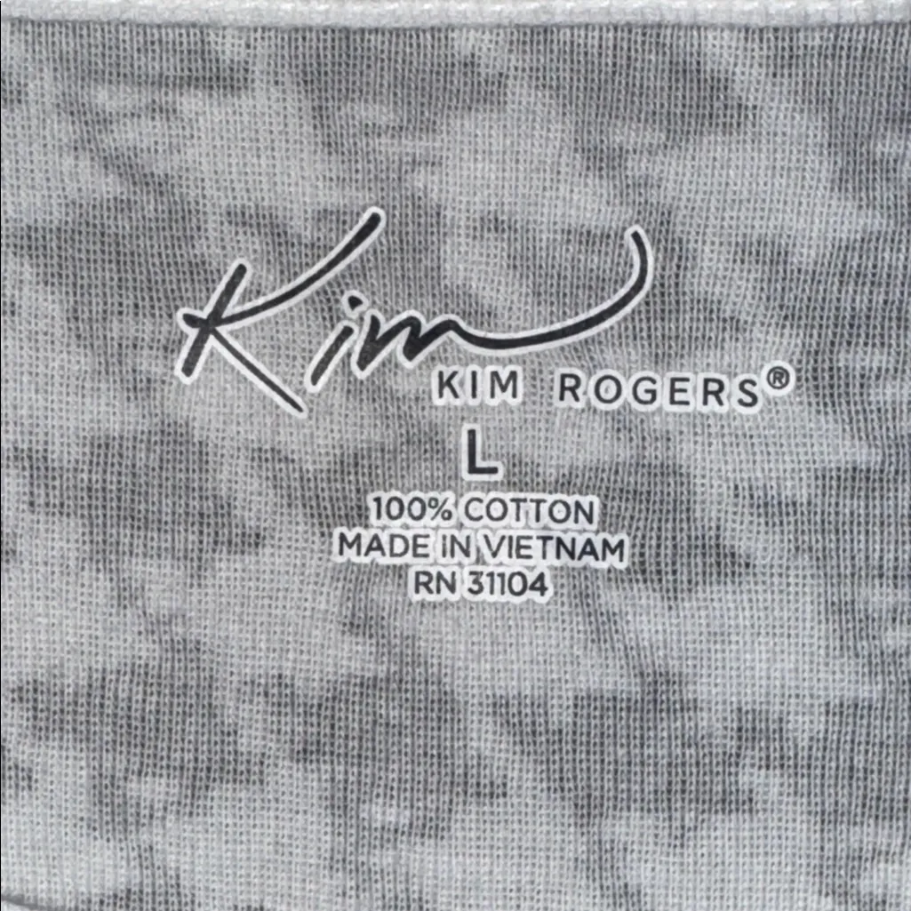 Kim Rogers 3/4 Sleeve T-Shirt Top Houndstooth Print Women’s Size L Large - Image 4