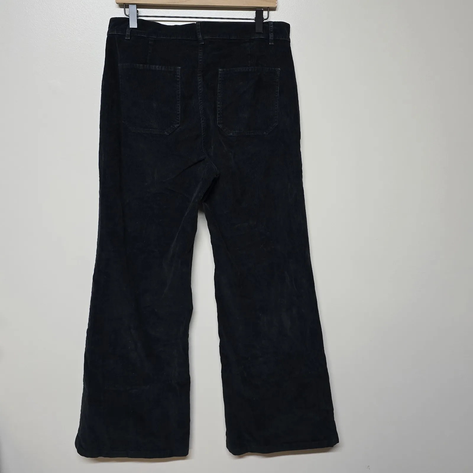 Nili‎ Lotan Womens Black Florence High Rise Flare Leg Corduroy Pants Sz 12 - Image 3