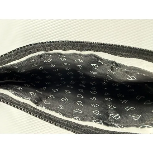 Jon Hart Design Clear Pouch Wristlet Black Heart Print Travel Accessory - Image 6