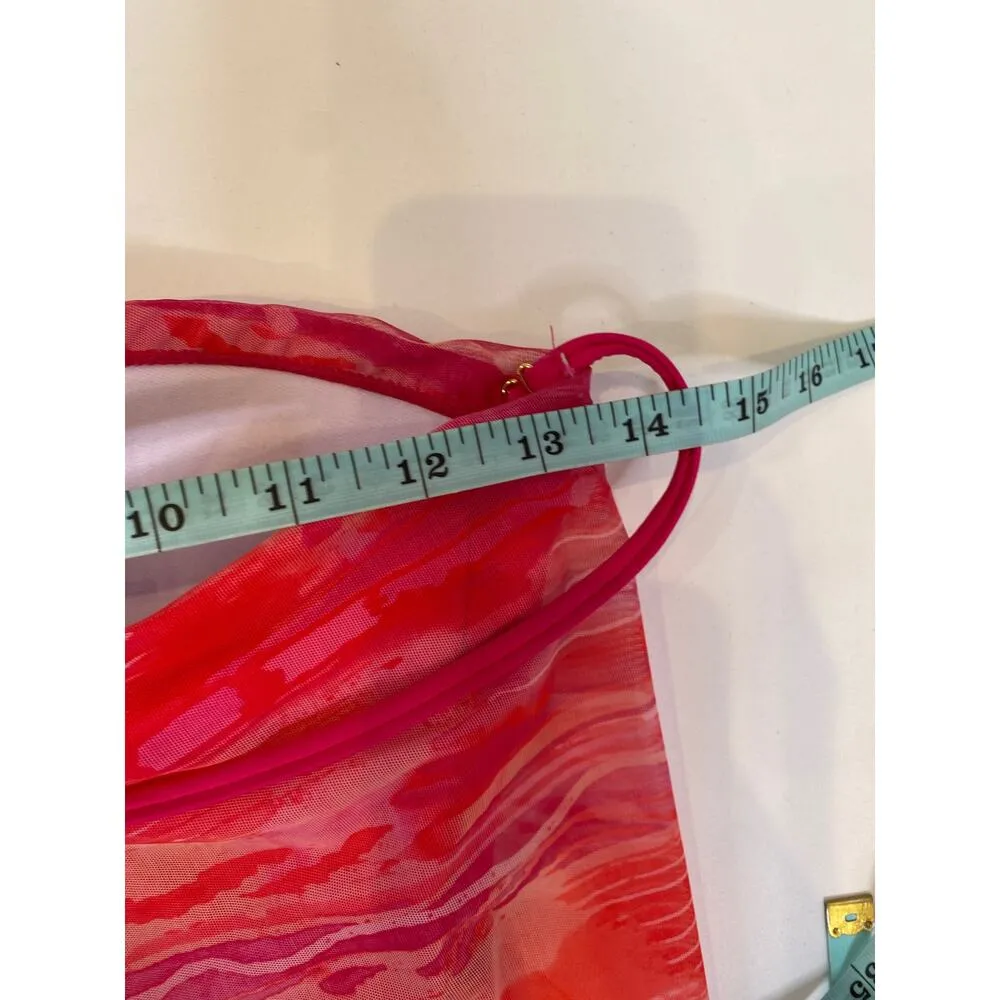 LRL One Piece Pink Red Halter Calypso Ikat Flyaway Bathing Suit NWT Sz 4 Women - Image 10