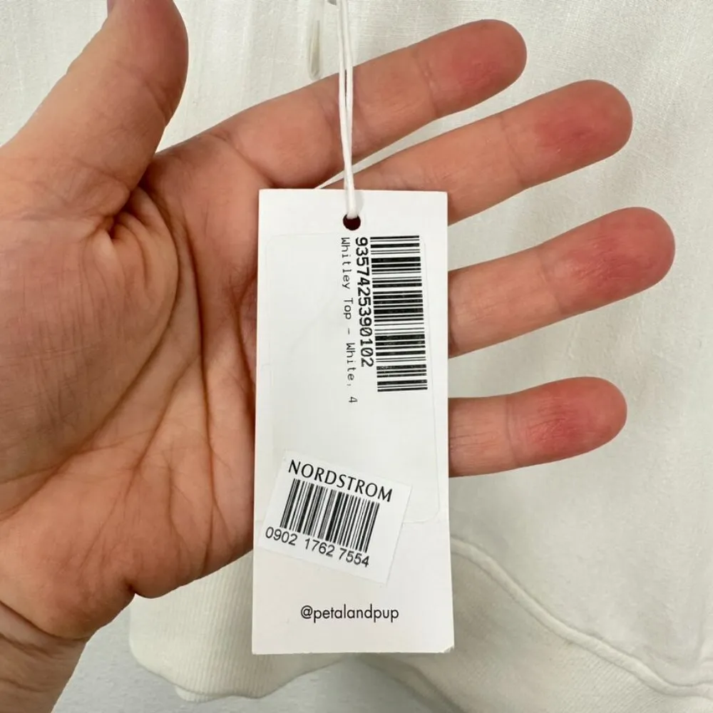 Petal & Pup Cream White Linen Blend Open Sided Crop Top Contemporary Size 4 NWT‎ - Image 6