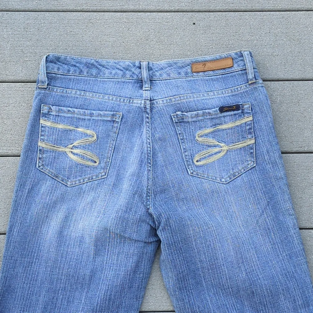 Seven7 Medium Wash Flare Jeans Size 10 - Image 10