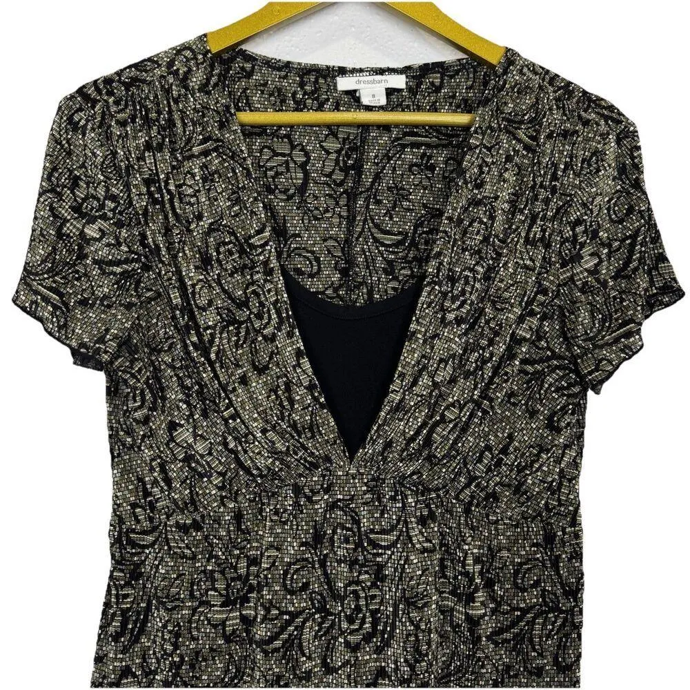 Vintage Y2K Dress Barn Womens Floral Babydoll Top Size 8 Brown Fairy Whimsigoth - Image 2