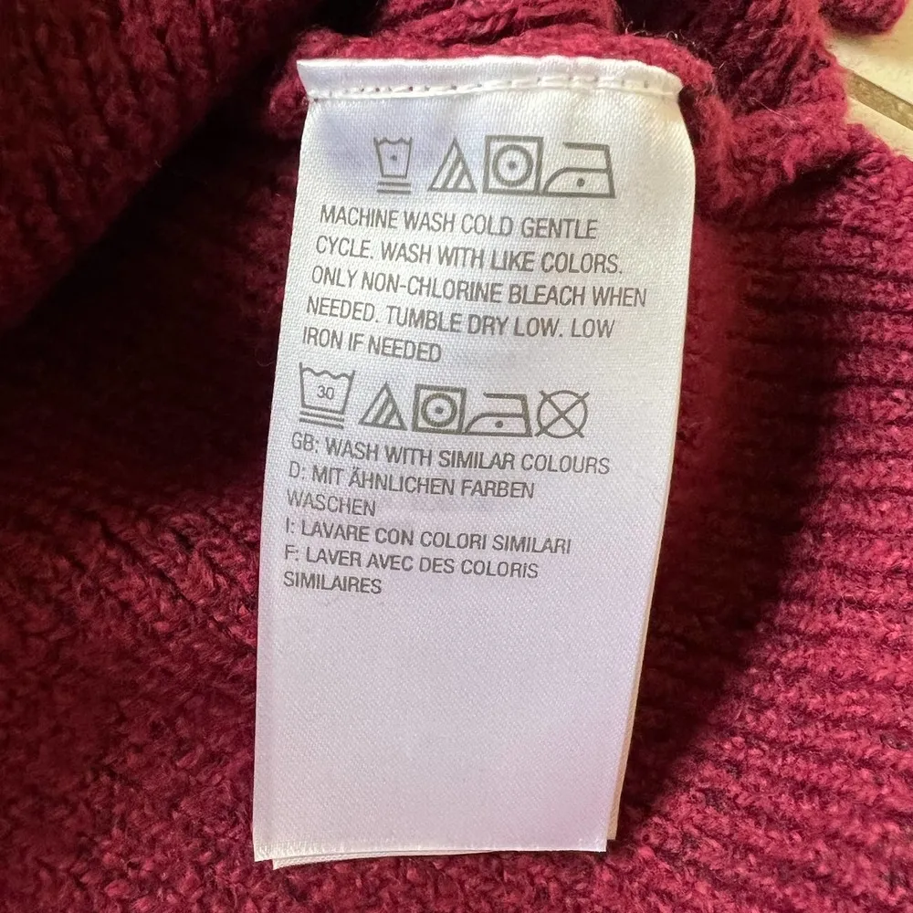 NWOT H by Halston Burgundy Long Turtleneck Sweater Size S - Image 7