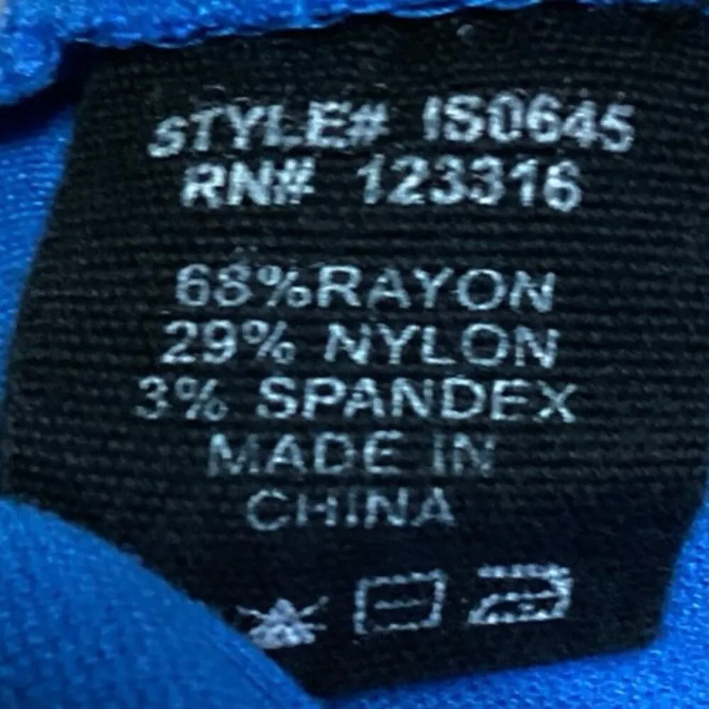 Iris Blue Knee Length Elastic Waist Pull On Career Business Pencil Skirt Size M - Image 5