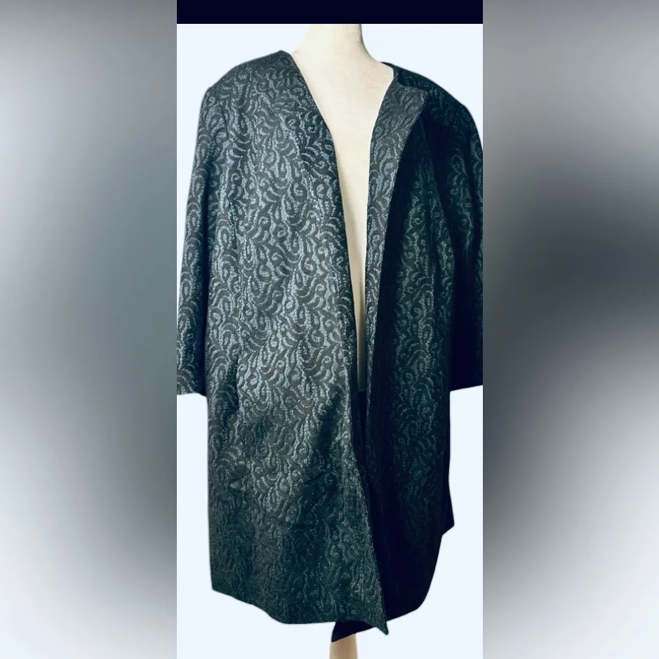 NWOT Talbots W 22 Petite = 3X Petite Black Lace overlay  Coat Special events - Image 9