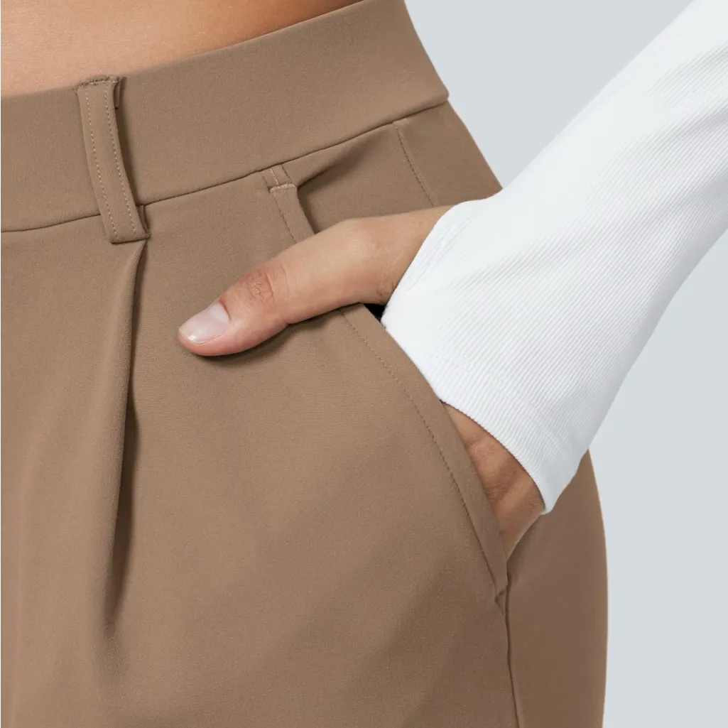 HALARA Women's Tan Wide-Leg Pants - Image 3