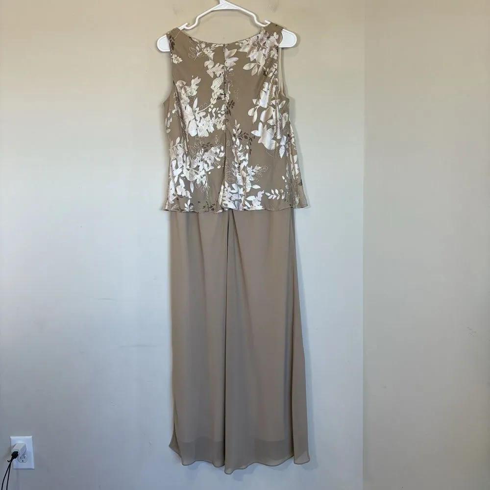 Alex‎ Evenings Women's Gold 2-Piece Dress & Jacket Formal Wear | Size 14WP - Image 8