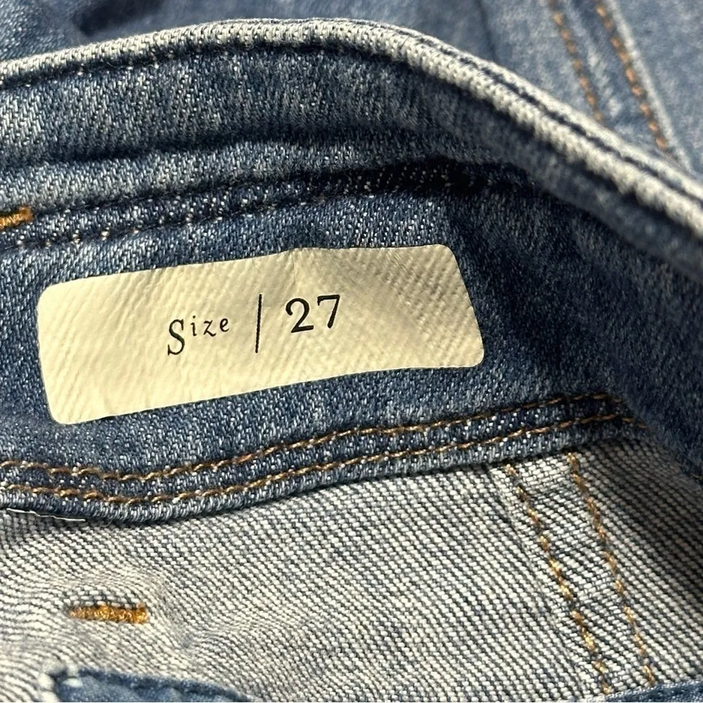 Pilcro Women’s Size 27 Blue High-Rise Patchwork Embroidered Slim Boyfriend Jeans - Image 10